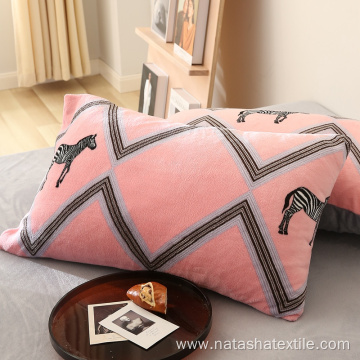 Cute cartoon printing velvet polyester home bedding sets